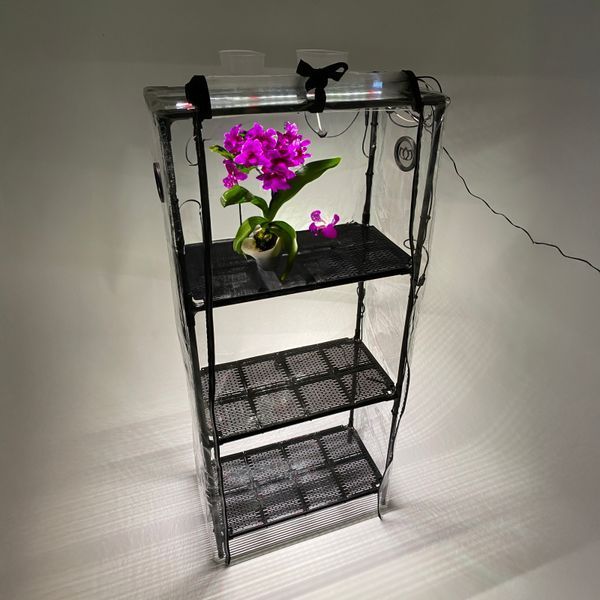 Tropic Black Mini Greenhouse with automatic humidity control, lighting control, and a timer